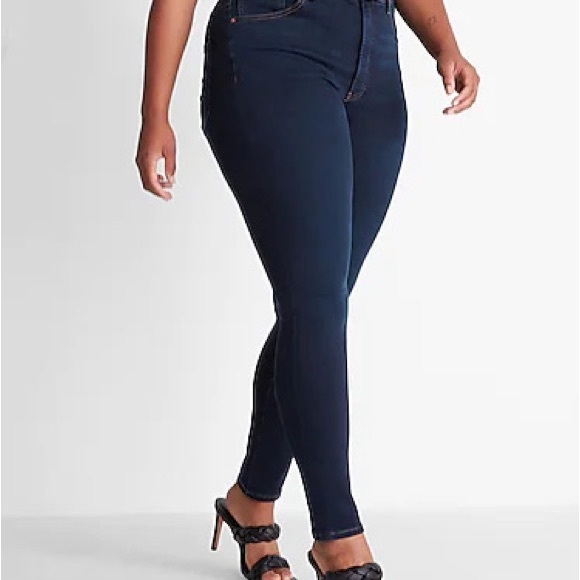 EXPRESS ~High Waisted Dark Wash Jeans (NWT) - Picture 5 of 14